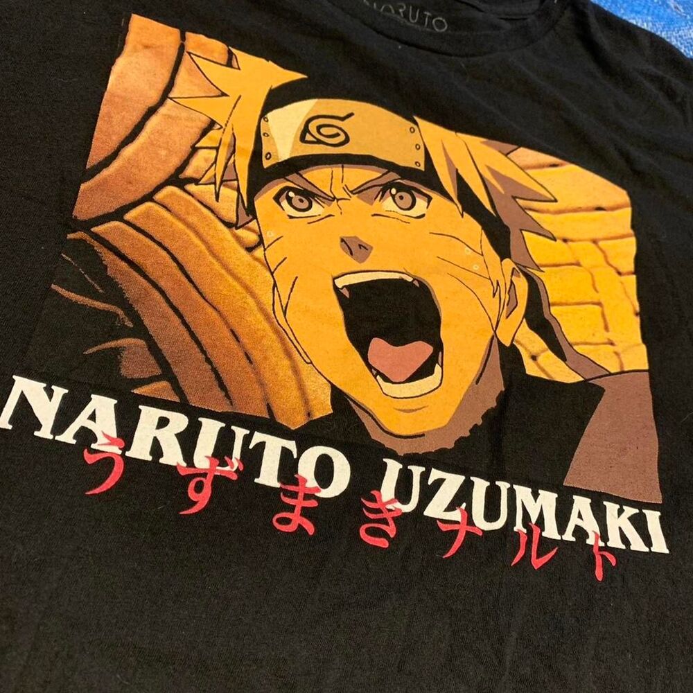 Naruto Uzumaki black cotton t-shirt